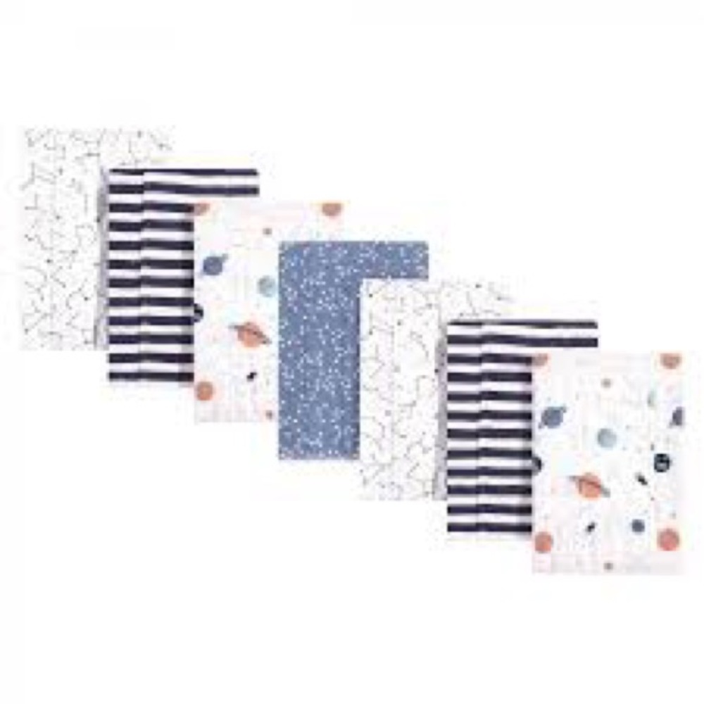 Baby Outer Space and Stripes Cotton Receiving Blanket  Cloth Set